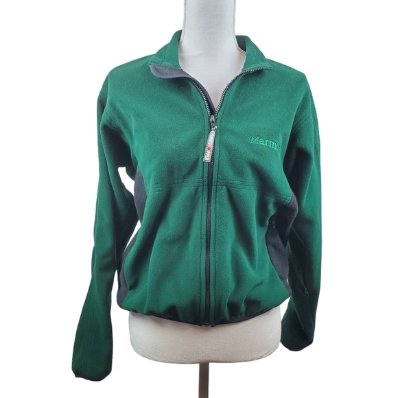 Marmot Women's Small Fleece Jacket Green Black - Picture 1 of 15